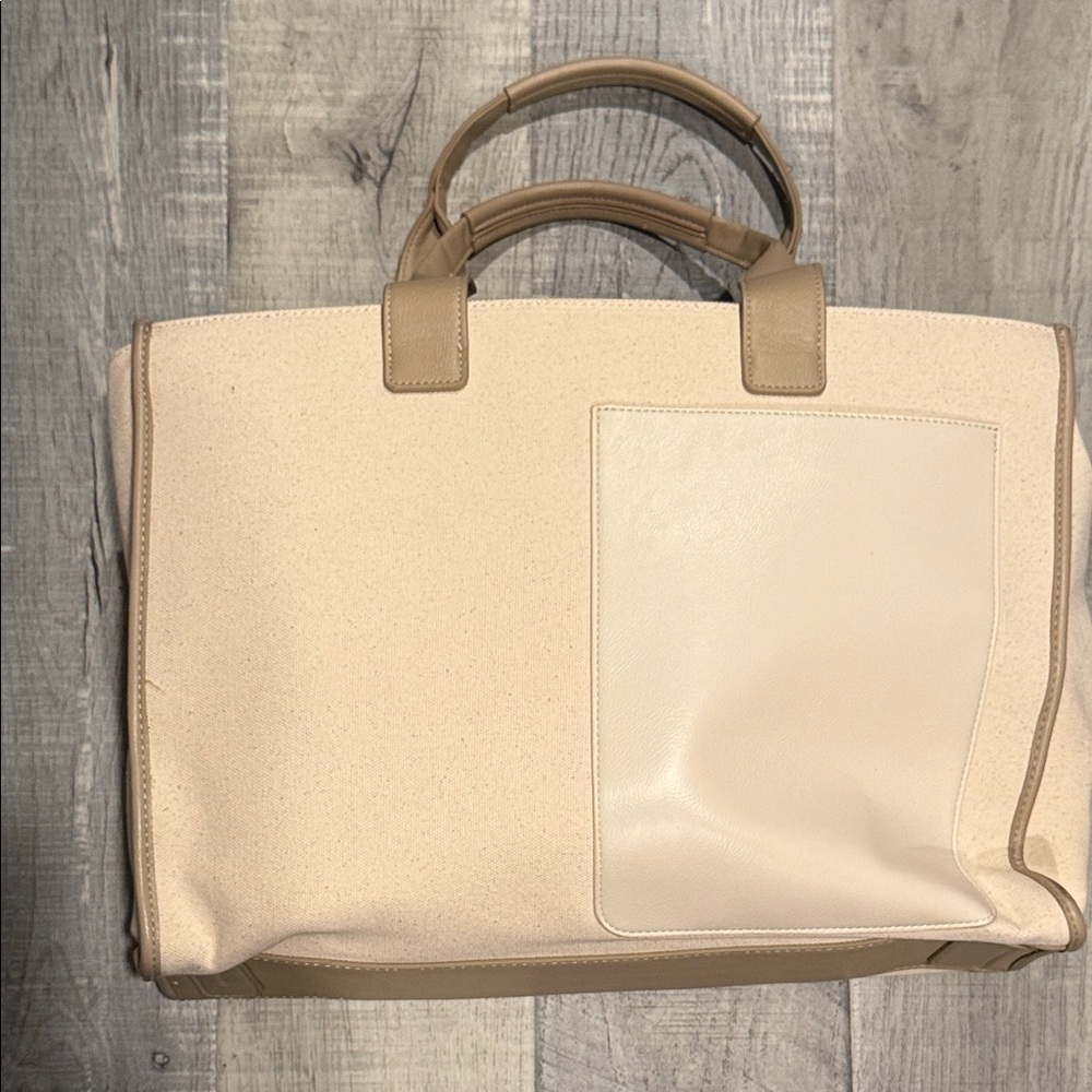 Chic Beige and Tan Tote Bag